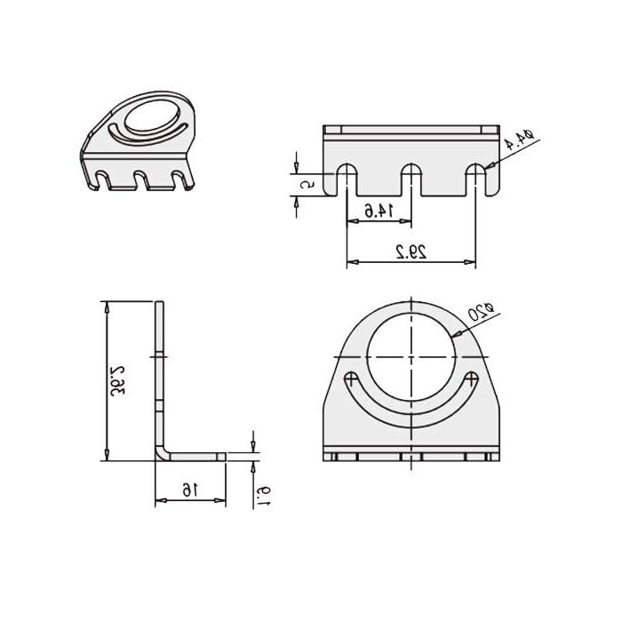  灯具支架组套、调整范围+/- 90°、ACC401